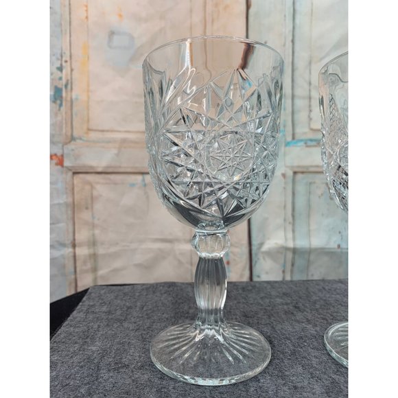 Libbey Glass Company Hobstar Pattern  (2) 12oz Clear   Glass - Picture 6 of 6